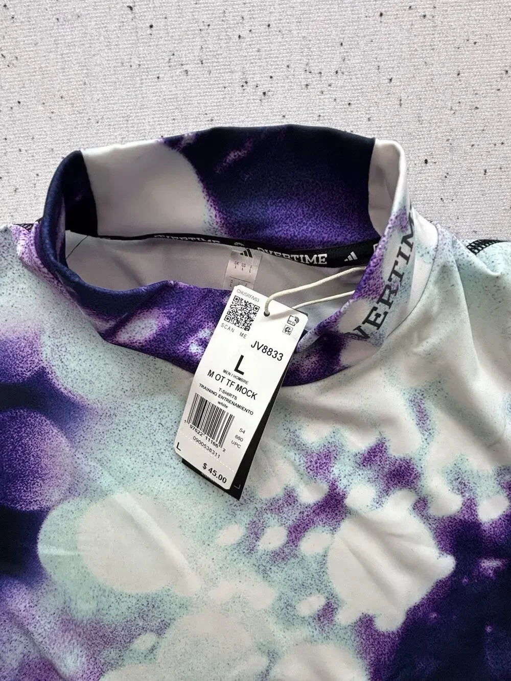 Adidas Overtime L OT TF Mock Compression Shirt JV8833 Mens Large NWT $45
